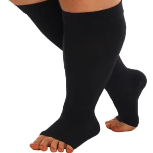 1 Pair Elastic High Stockings Calf Sleeves for Travel Work Fatigue Relief