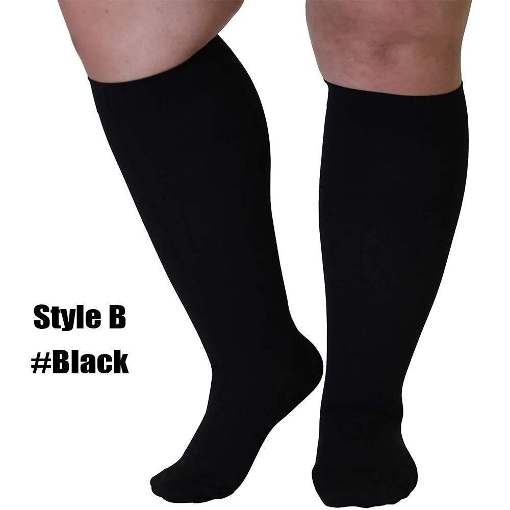 1 Pair Elastic High Stockings Calf Sleeves for Travel Work Fatigue Relief