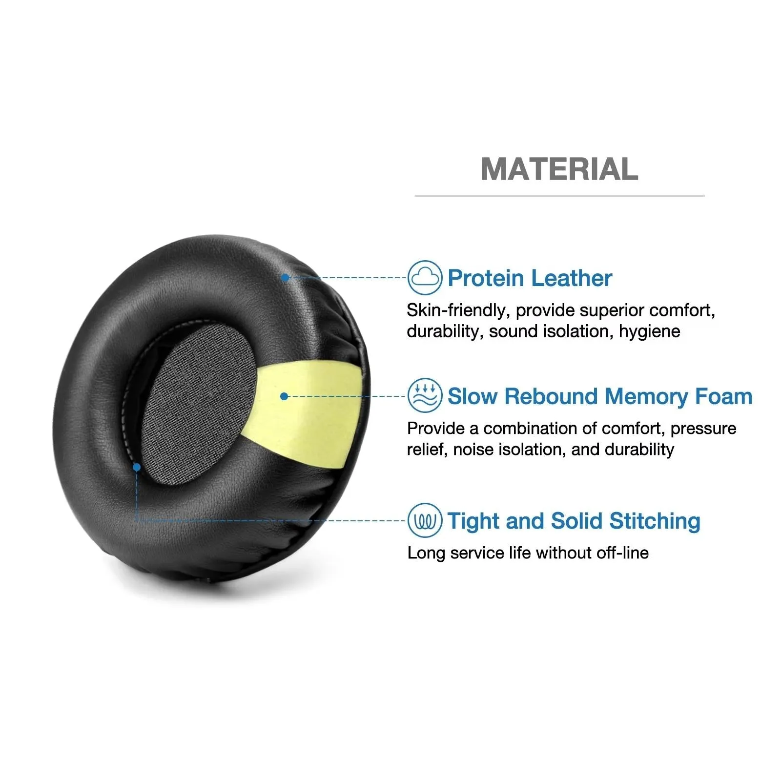 1 Pair Headphone Ear Pads For Pioneer Hdj X Series Black