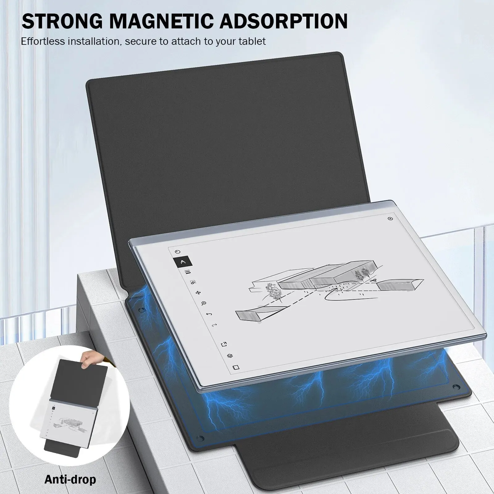 10.3" Lightweight Ultra-thin Magnetic Case with Wide Pen Protective Tablet Cover for Remarkable 2