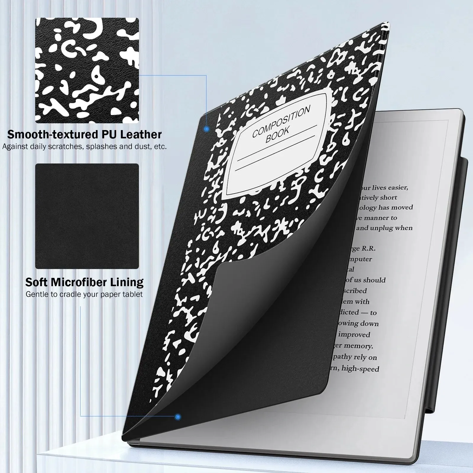10.3" Lightweight Ultra-thin Magnetic Case with Wide Pen Protective Tablet Cover for Remarkable 2