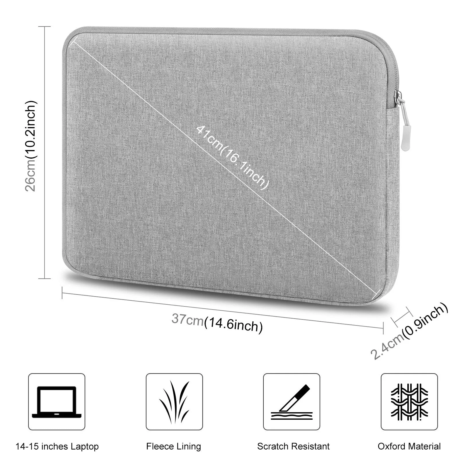 14-15 Inch Laptop Sleeve Briefcase Bag with Zipper