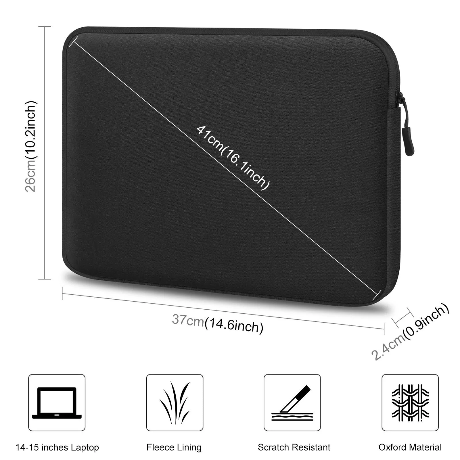 14-15 Inch Laptop Sleeve Briefcase Bag with Zipper