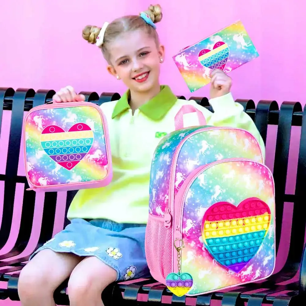 16 Kids Backpack Lunch Box Set For Preschool