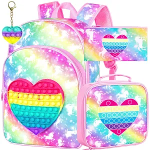 16 Kids Backpack Lunch Box Set For Preschool