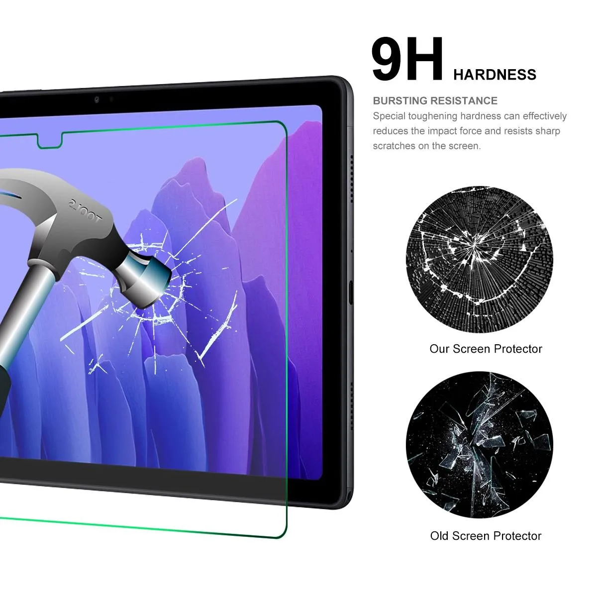 2-pack Tempered Glass Film for Samsung Galaxy Tab A7 10.4 - 0.33mm Explosion-proof