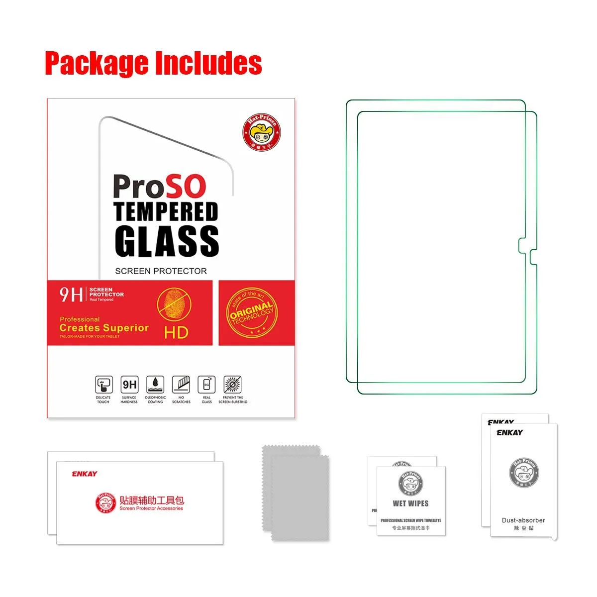 2-pack Tempered Glass Film for Samsung Galaxy Tab A7 10.4 - 0.33mm Explosion-proof