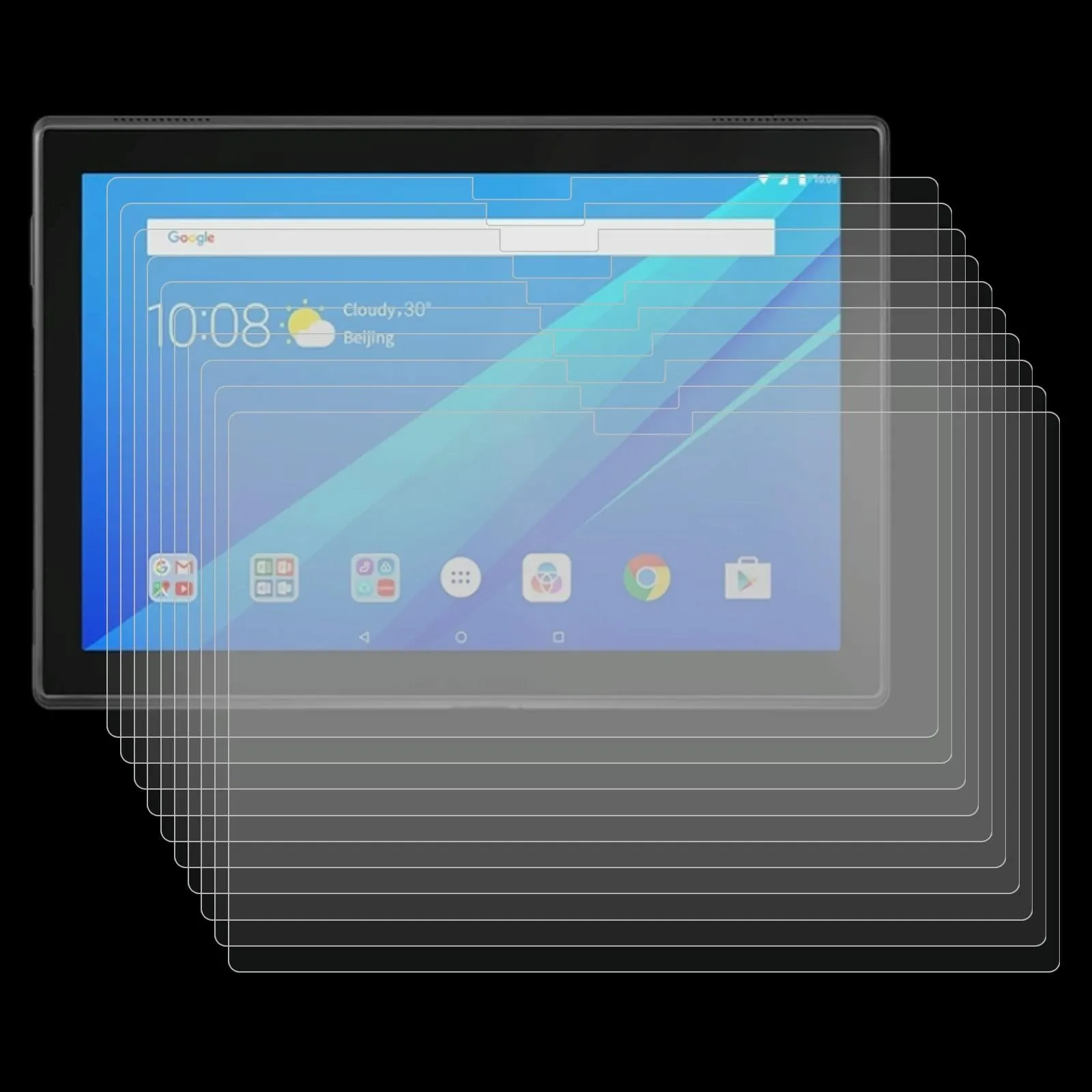 25-Pack Tempered Glass Film For Lenovo Tab 10.1 X504F - 9H 2.5D Explosion-Proof