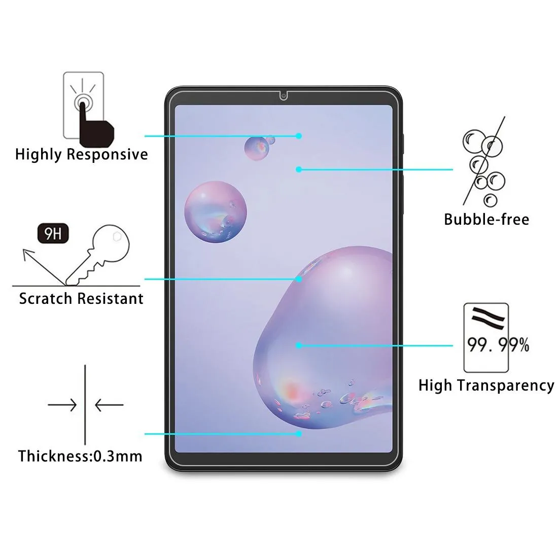 25-pack Tempered Glass Film for Samsung Galaxy Tab a 8.4 2020 - 9h 0.3mm Explosion-proof