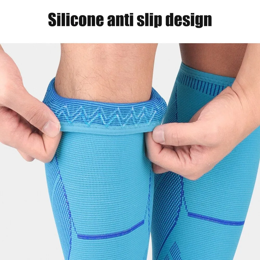 2pcs/pair Professional Knitting Calf Shin Guard Leg Sleeves for Running Cycling Training