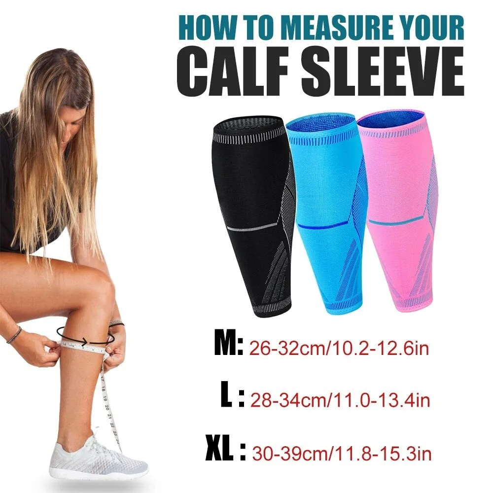 2pcs/pair Professional Knitting Calf Shin Guard Leg Sleeves for Running Cycling Training