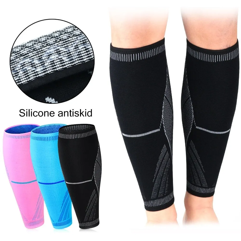 2pcs/pair Professional Knitting Calf Shin Guard Leg Sleeves for Running Cycling Training