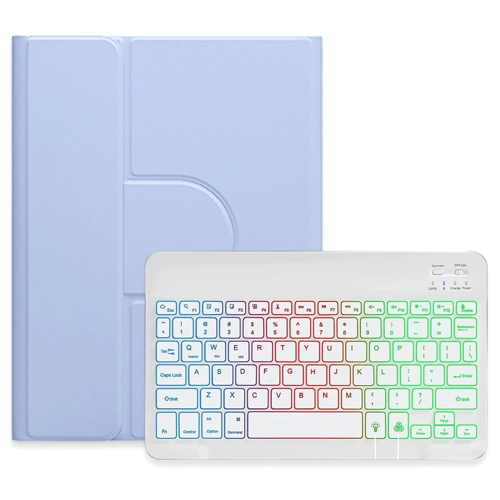 360 Rotatable Bluetooth Keyboard Leather Case With Three-Colour Backlight
