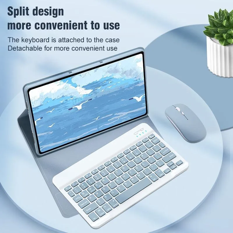 360 Rotatable Bluetooth Keyboard Leather Case With Three-Colour Backlight