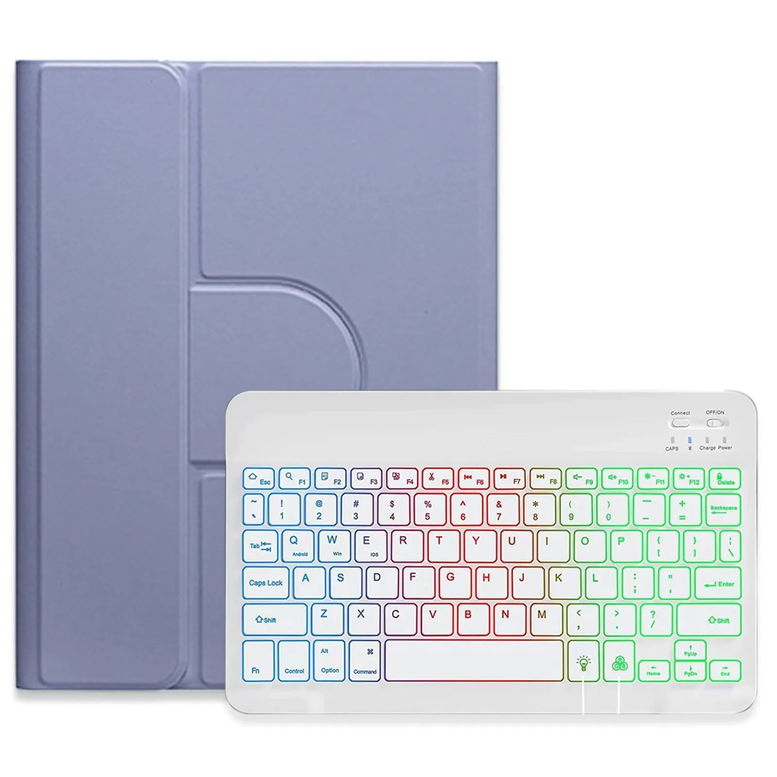 360 Rotatable Bluetooth Keyboard Leather Case With Three-Colour Backlight