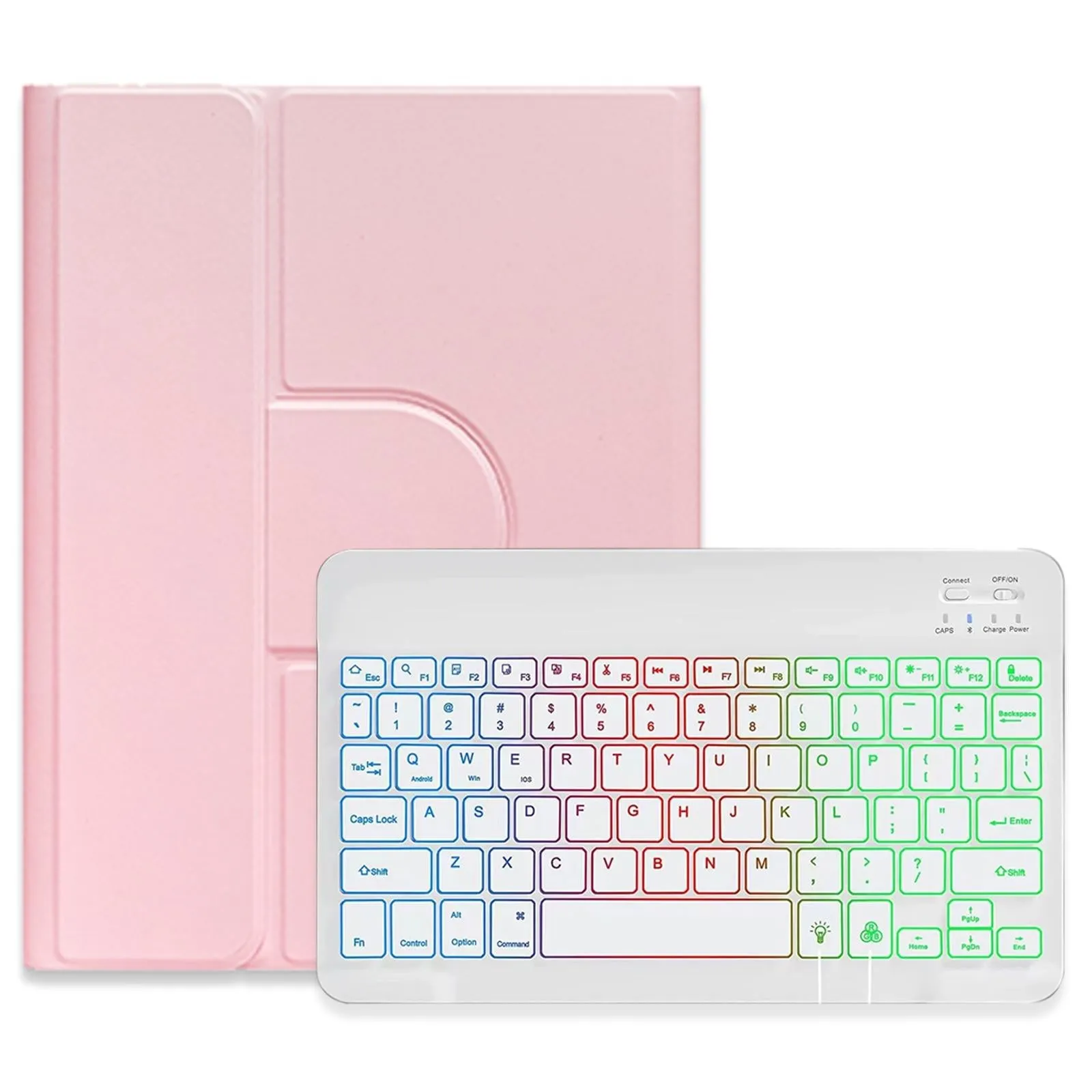 360 Rotatable Bluetooth Keyboard Leather Case With Three-Colour Backlight