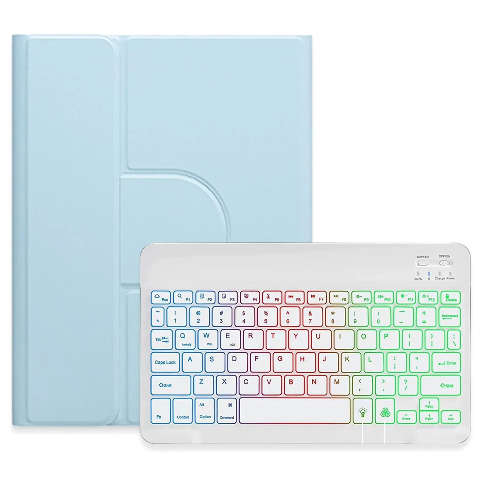 360 Rotatable Bluetooth Keyboard Leather Case With Three-Colour Backlight