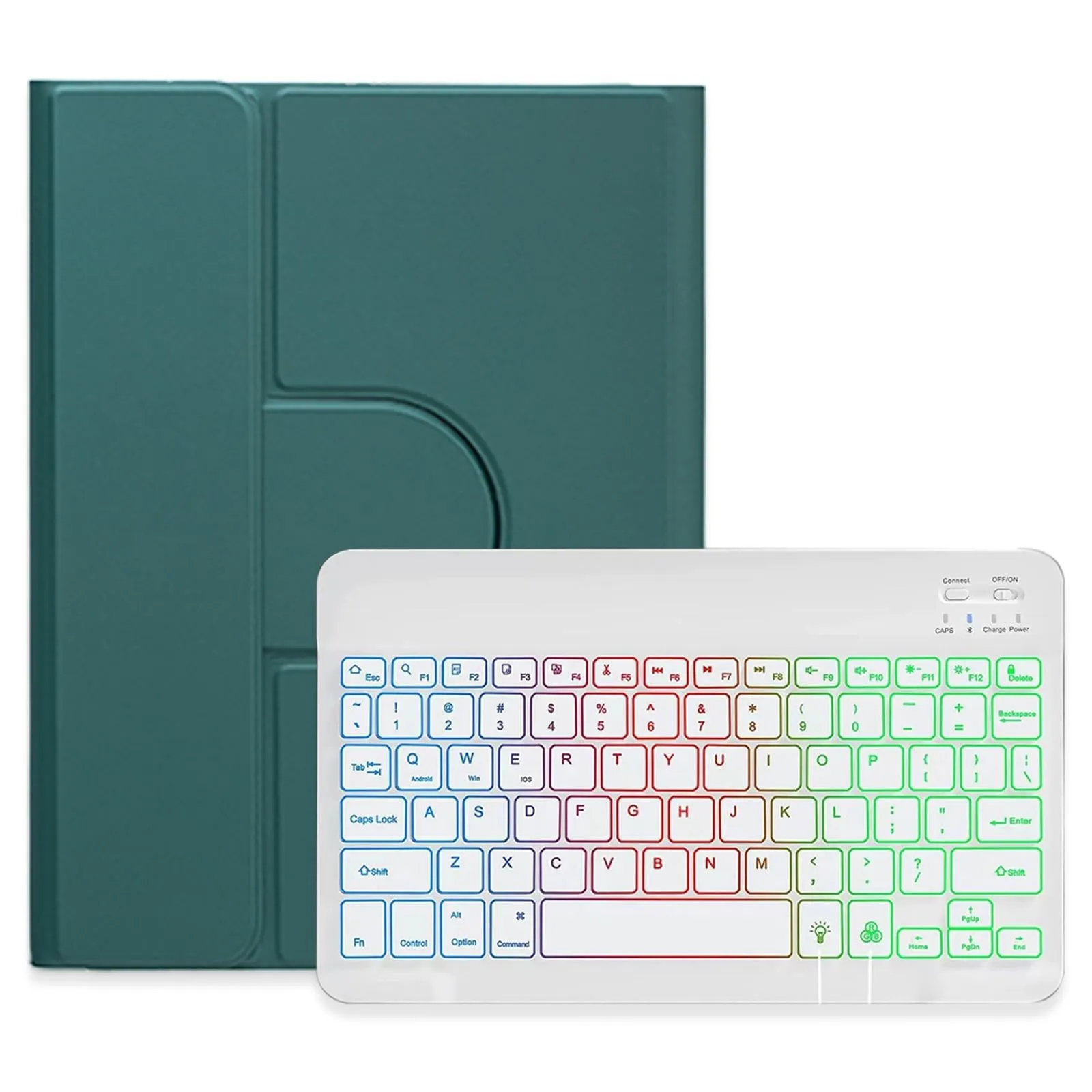 360 Rotatable Bluetooth Keyboard Leather Case With Three-Colour Backlight