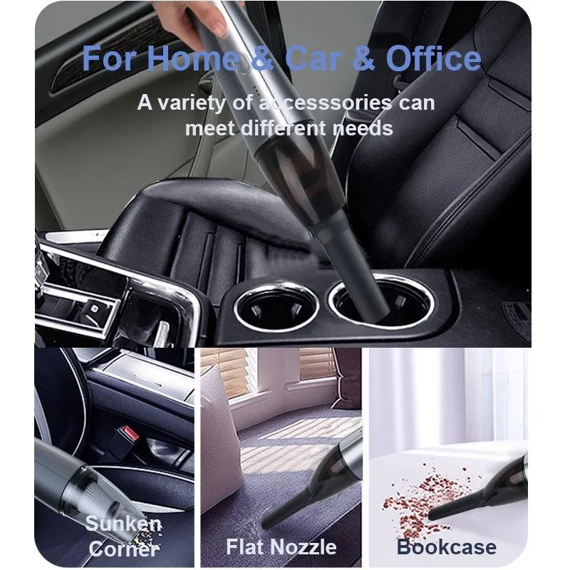 5000Pa Handheld Cordless Car Vacuum Cleaner | Powerful Suction | Portable | Mini | Wet & Dry Use