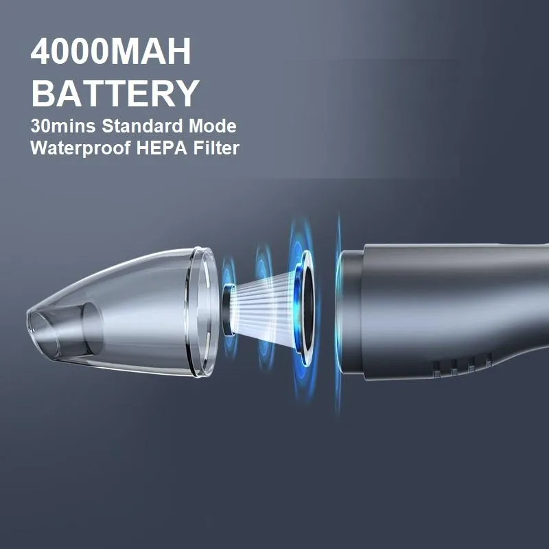 5000Pa Handheld Cordless Car Vacuum Cleaner | Powerful Suction | Portable | Mini | Wet & Dry Use