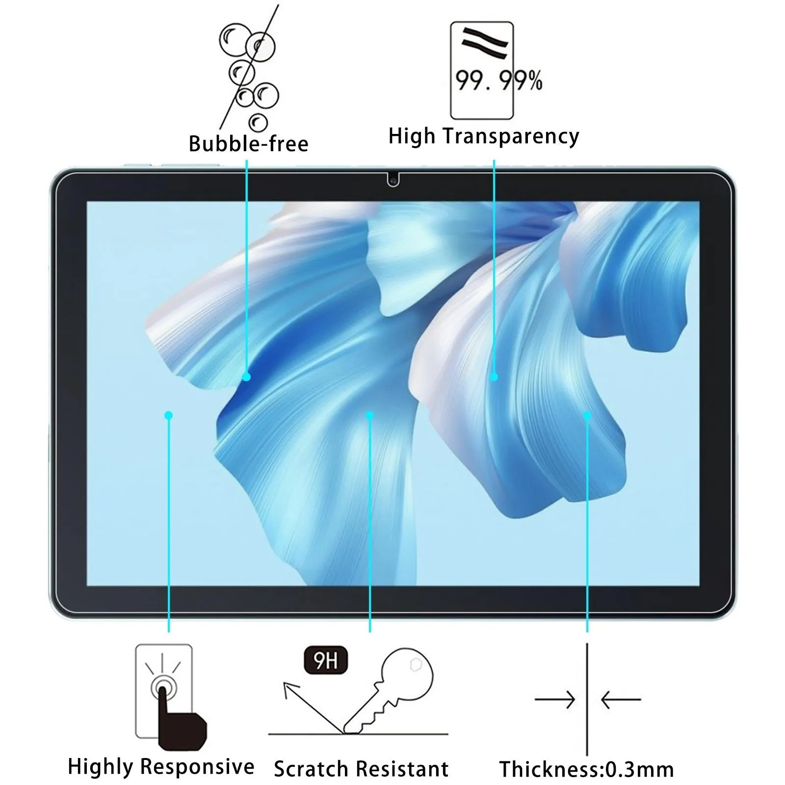 9H Explosion-Proof Tempered Glass Tablet Film For Oscal / Google Pixel Tablet