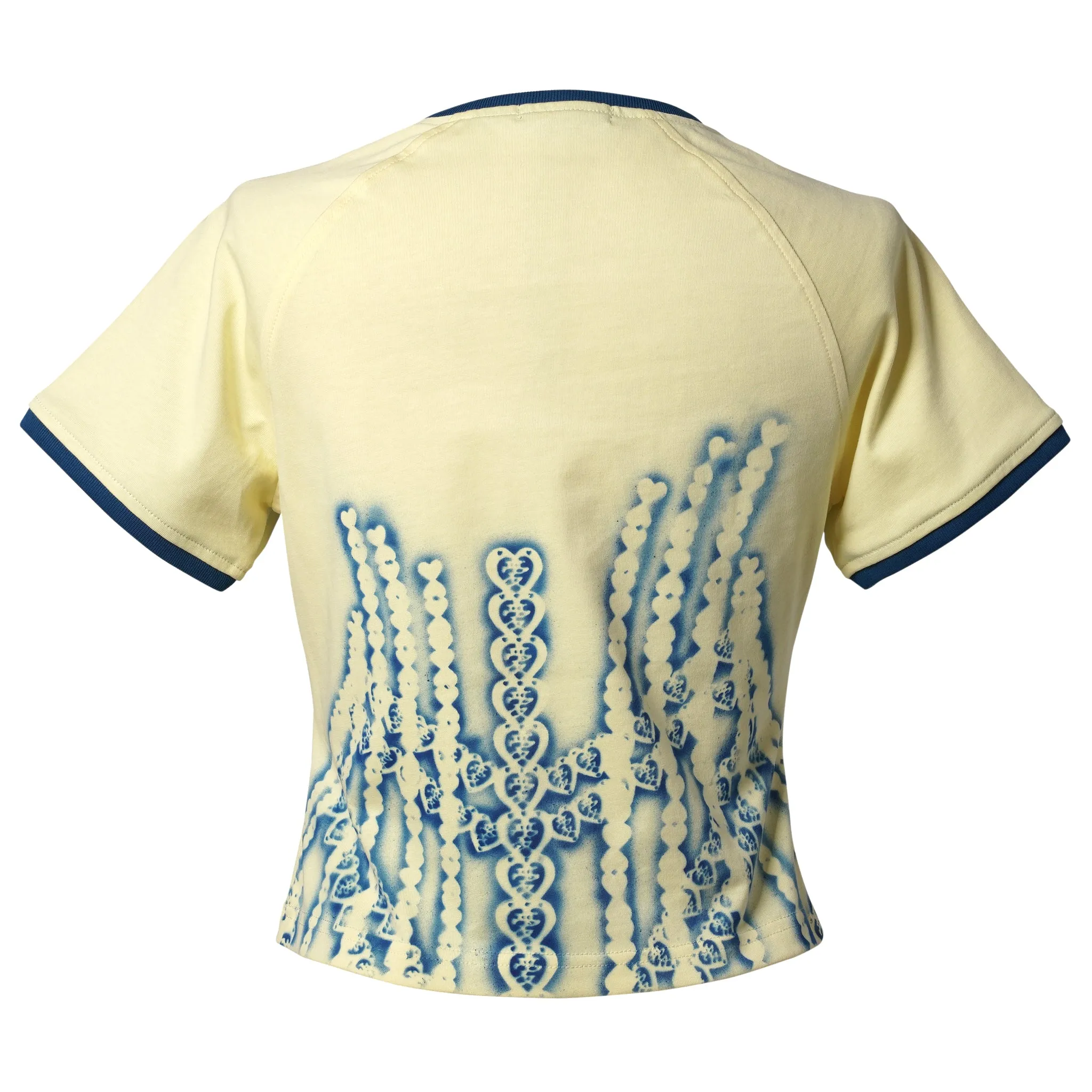 AIRBRUSHED HEADPHONE T-SHIRT / YELLOW/BLUE