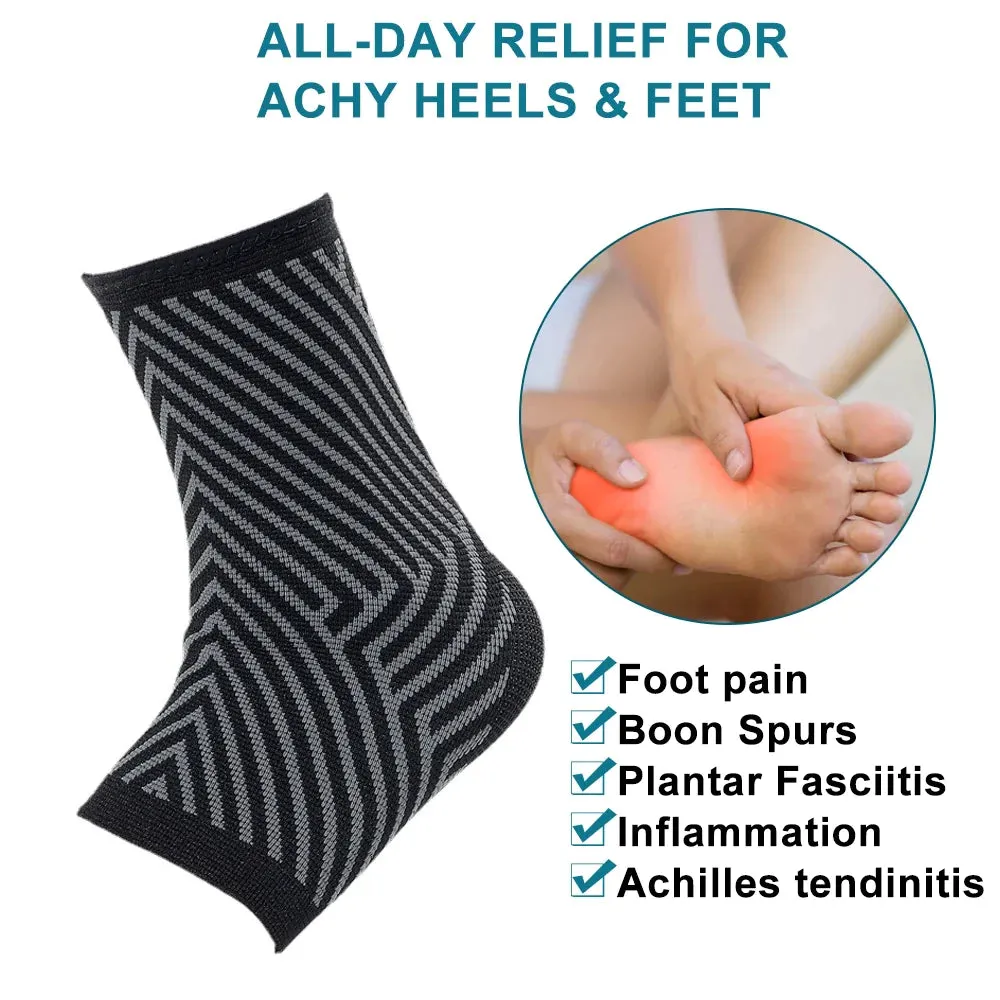 Ankle Compression Socks for Men Women Running Tendonitis and Flat Feet Relief