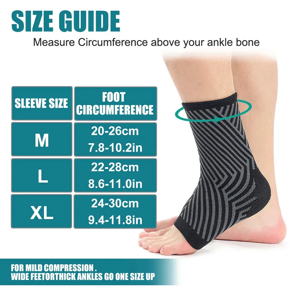 Ankle Compression Socks for Men Women Running Tendonitis and Flat Feet Relief