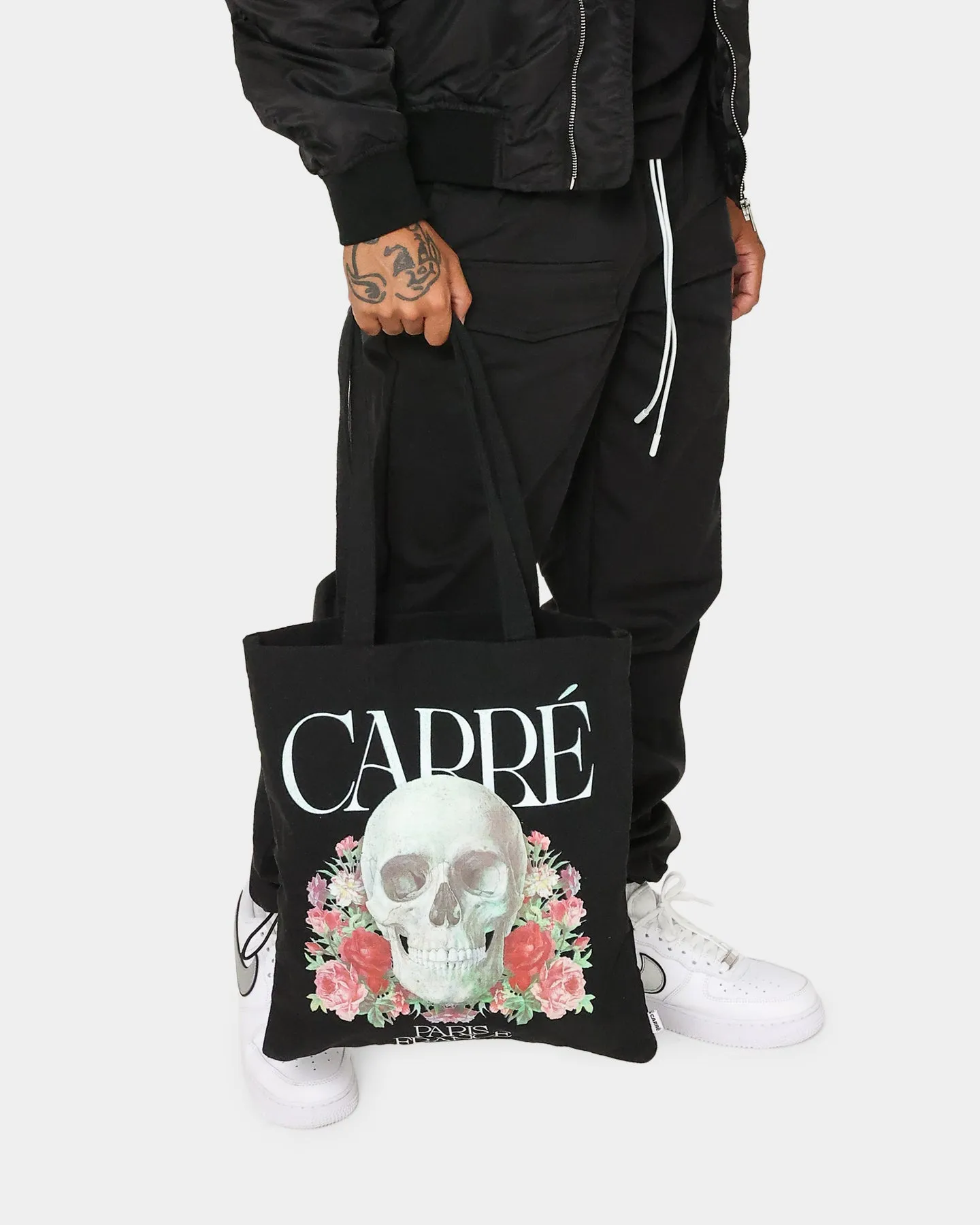 Carre Rosewide Vintage Tote Bag Washed Black