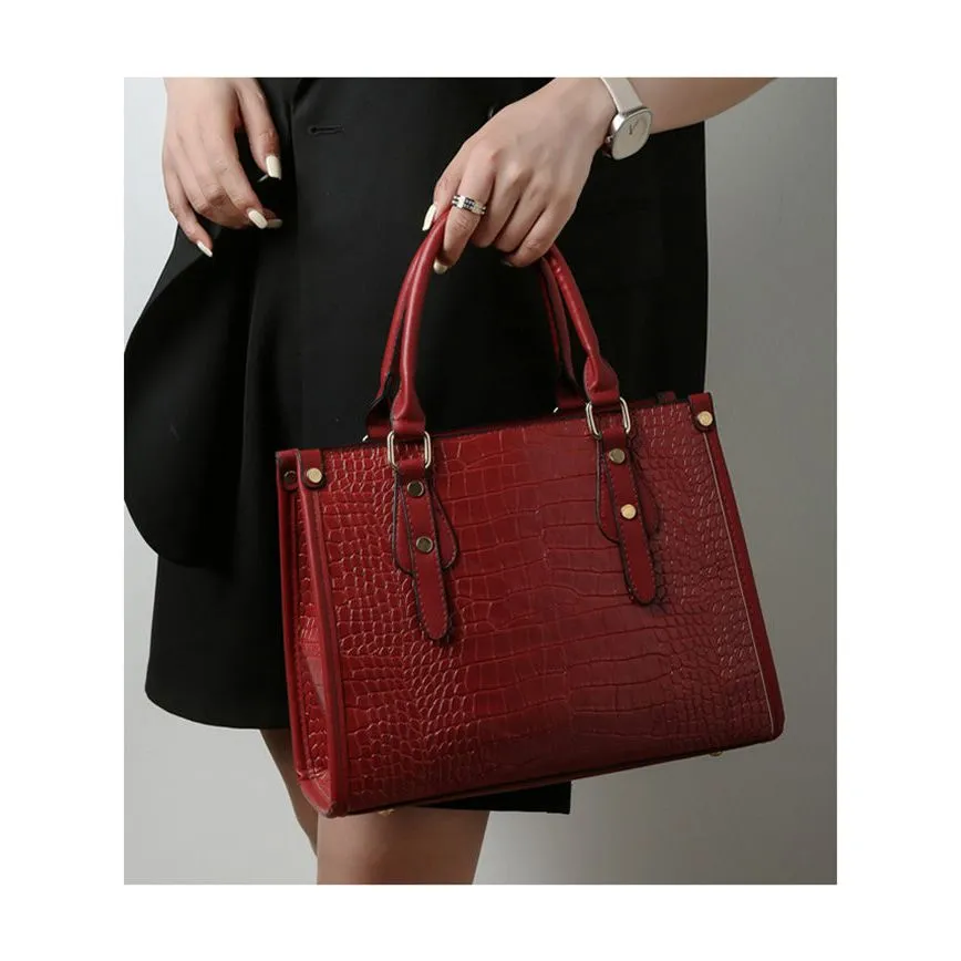 Chic CrocStyle 3 Piece Designer Bag Set