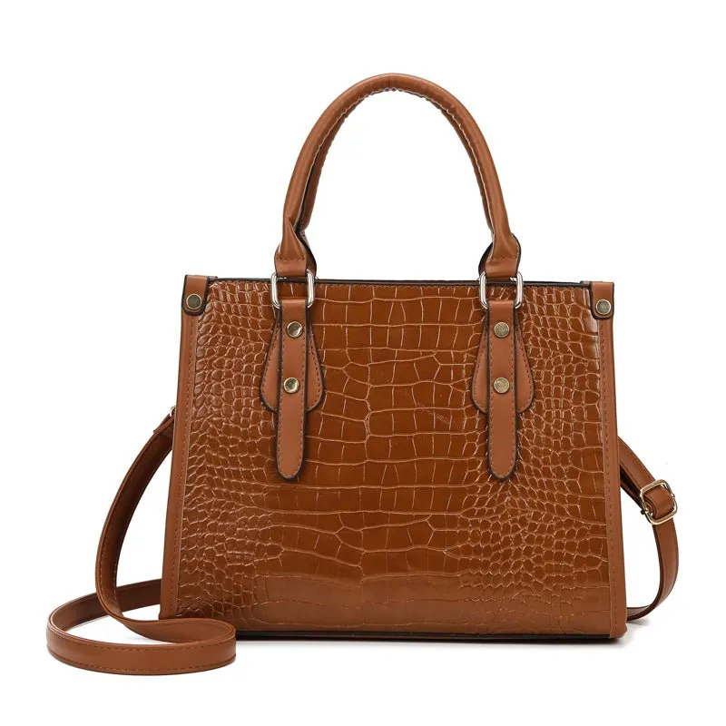 Chic CrocStyle 3 Piece Designer Bag Set