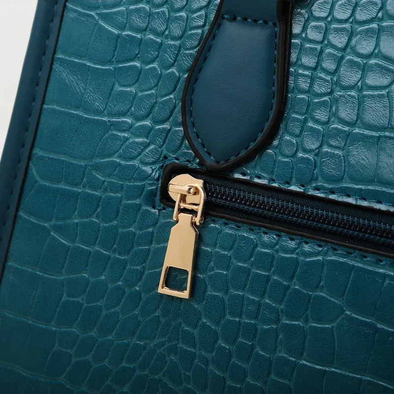 Chic CrocStyle 3 Piece Designer Bag Set