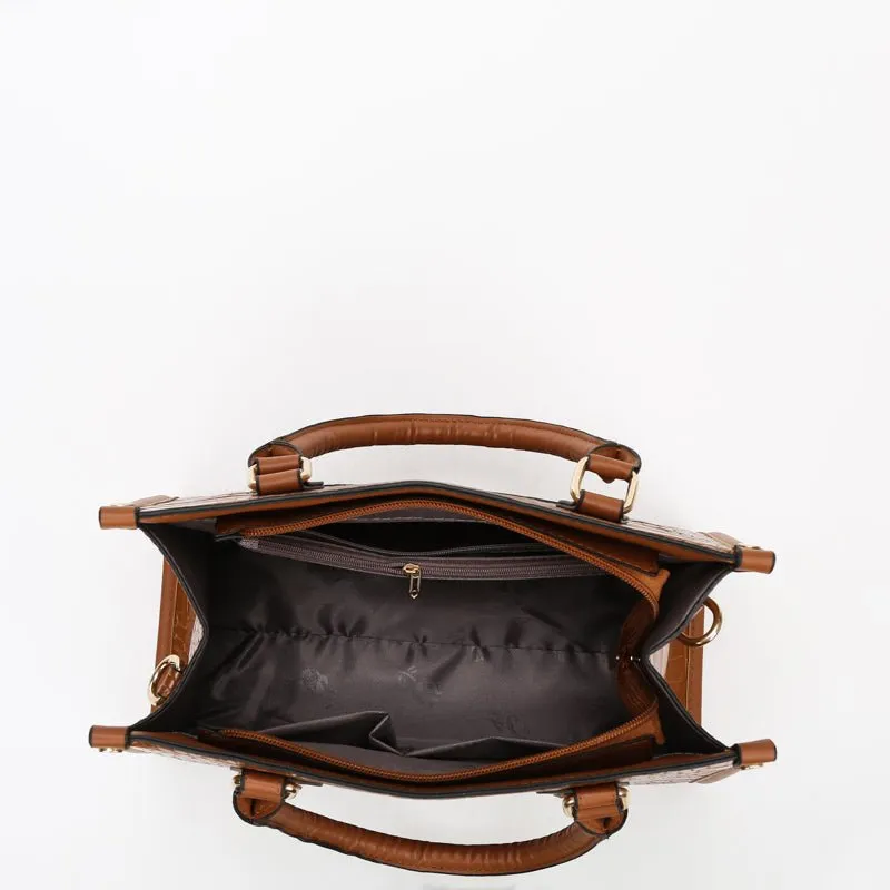 Chic CrocStyle 3 Piece Designer Bag Set
