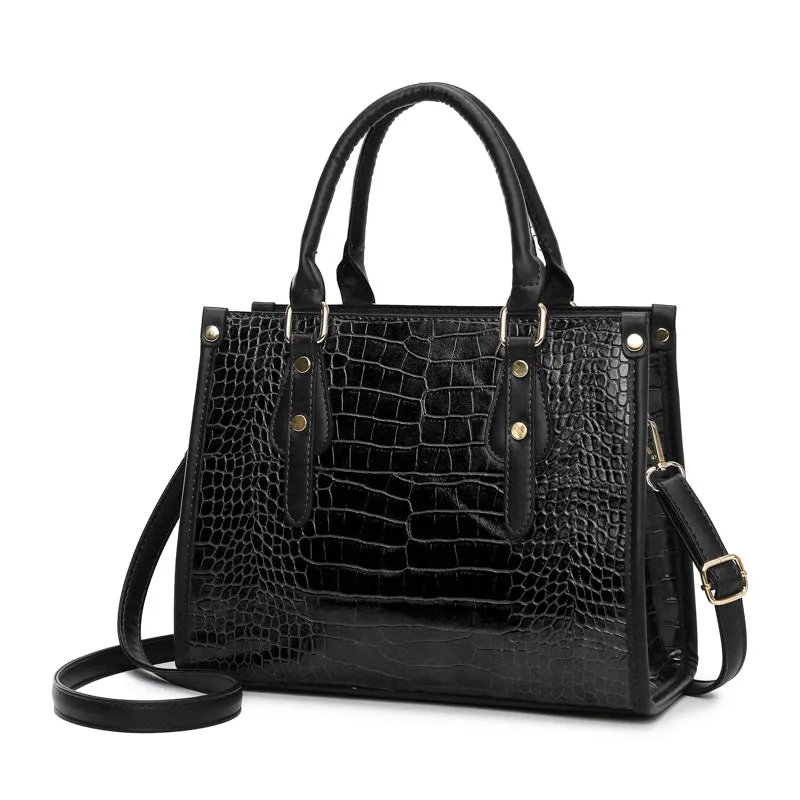 Chic CrocStyle 3 Piece Designer Bag Set