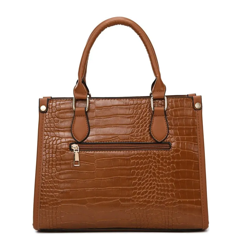 Chic CrocStyle 3 Piece Designer Bag Set