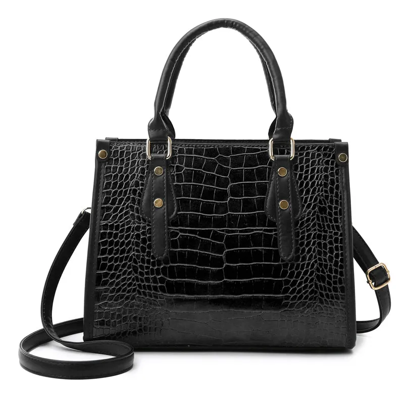 Chic CrocStyle 3 Piece Designer Bag Set