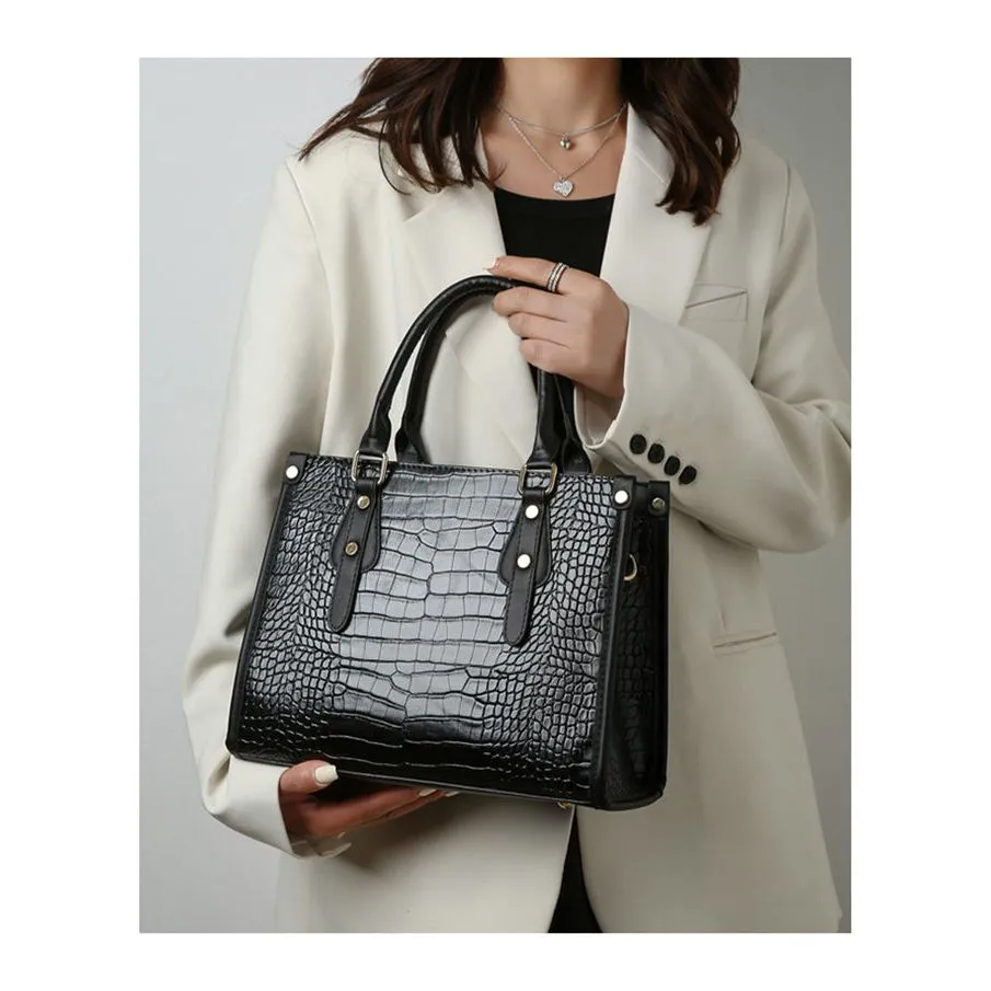 Chic CrocStyle 3 Piece Designer Bag Set