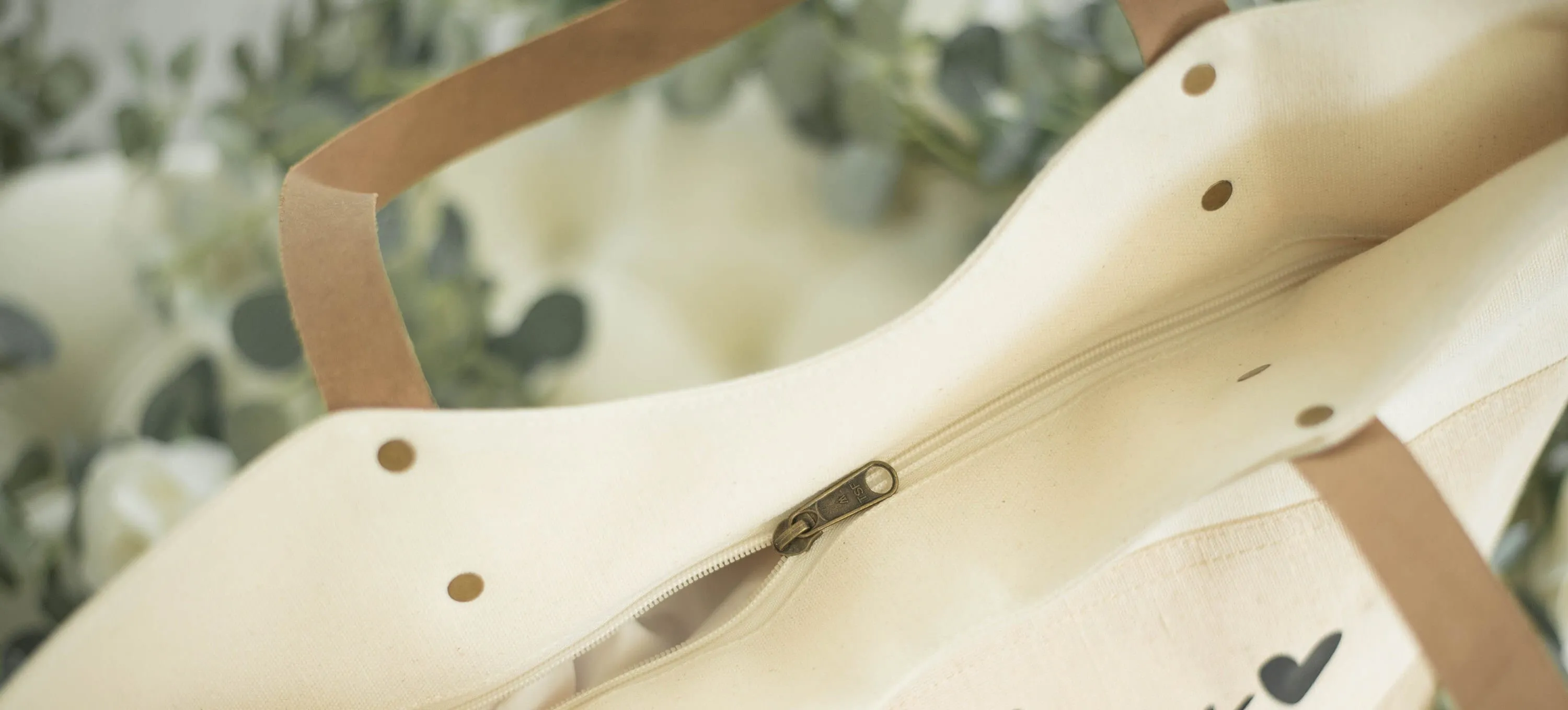 Custom Canvas Bag with Zipper - Personalized Bridesmaids Gift