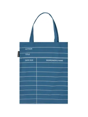 Library Card: Blue tote bag