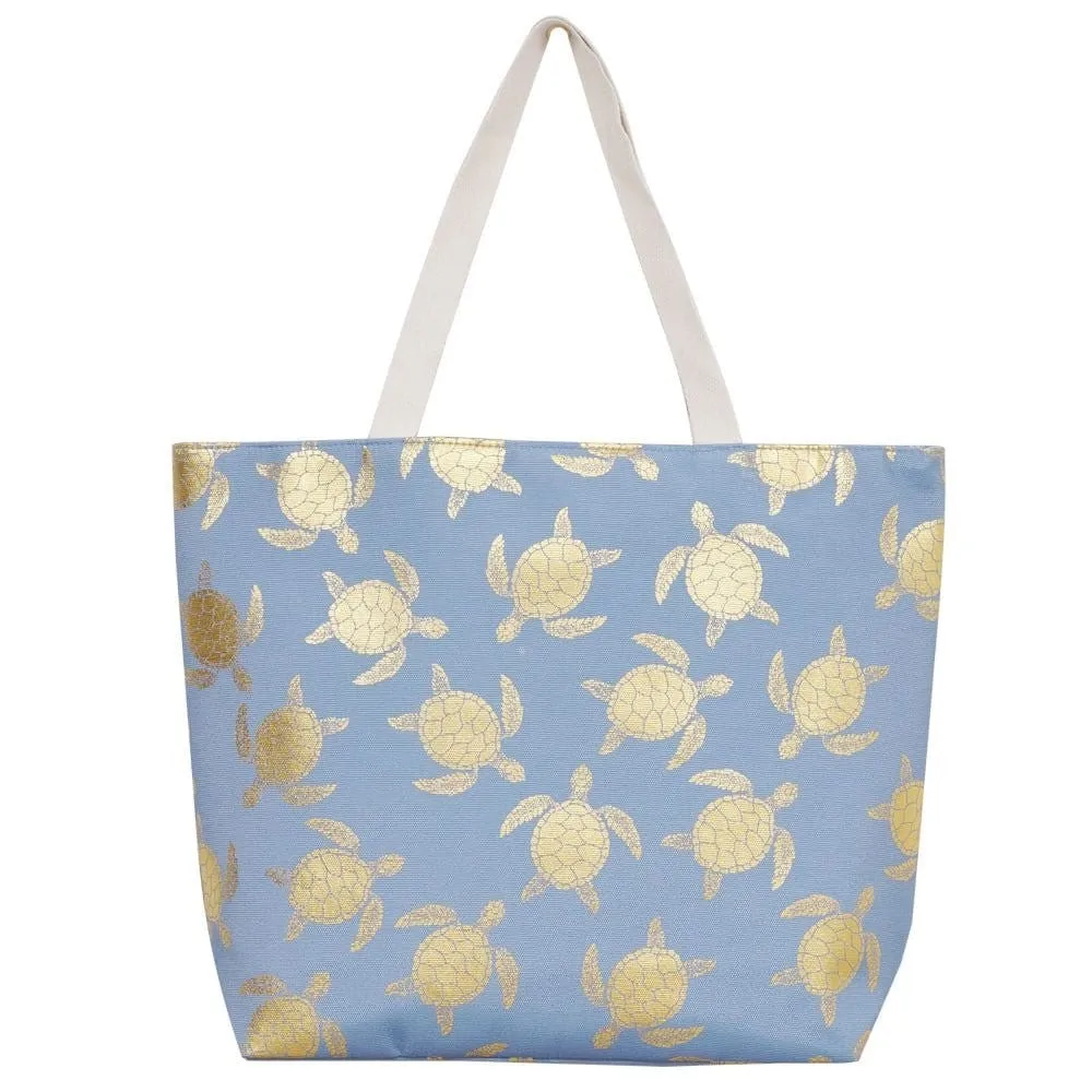 MB0124 Gold Foil Turtle Beach Bag