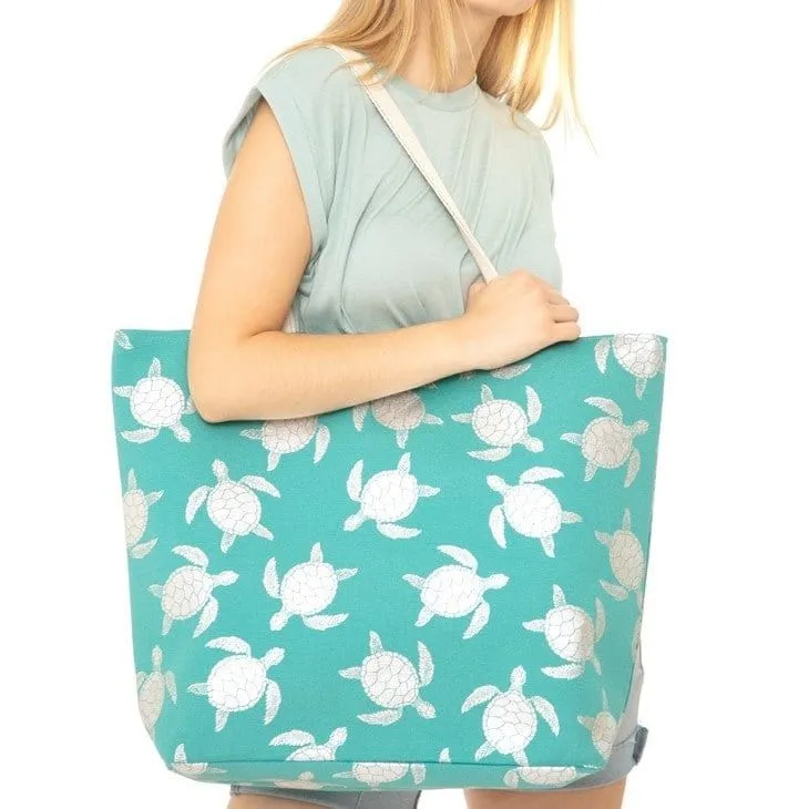 MB0124 Gold Foil Turtle Beach Bag