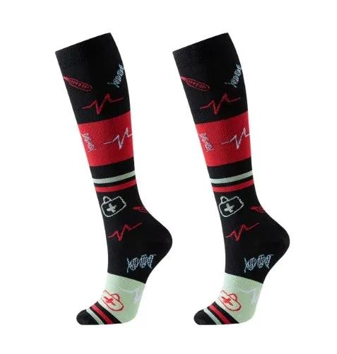 ROYALUCK 6 Pairs Nurse Compression Socks - Support Knee High Socks for Nurses,Athletic,Flying