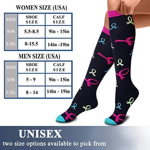 ROYALUCK 6 Pairs Nurse Compression Socks - Support Knee High Socks for Nurses,Athletic,Flying