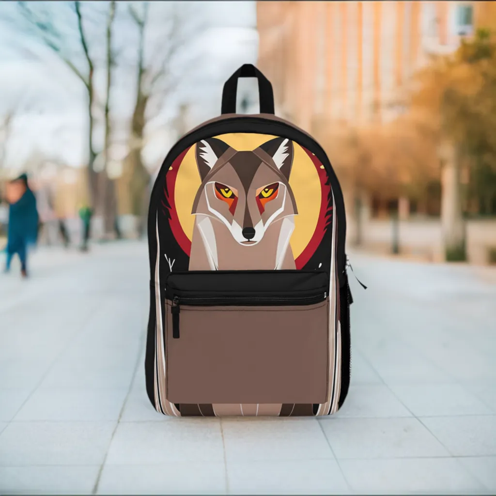 Sunset Coyote, Backpack with Computer Pocket and Padded Back